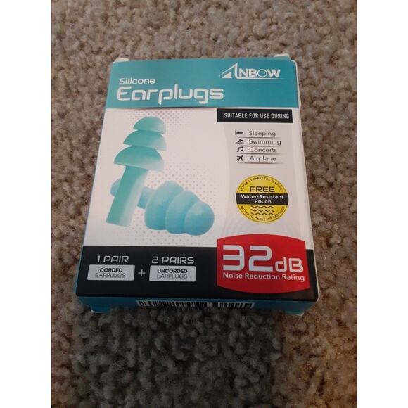 Anbow Earplugs Noise Reduction Rating Silicone 32dB - Picture 1 of 1
